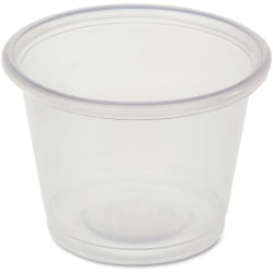 Genuine Joe 1 oz Portion Cups - 1 fl oz - Clear - Polystyrene - Beverage, Sauce - 50 Bag - 50 / Carton