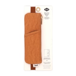 Denik Caramel Crinkle Notebook Pouch, 6-1/2" x 2", Orange
