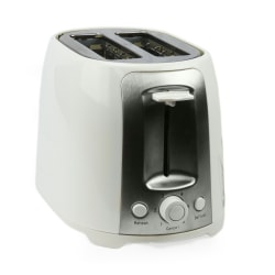 Brentwood 2-Slice Extra-Wide-Slot Cool-Touch Toaster, White/Stainless Steel
