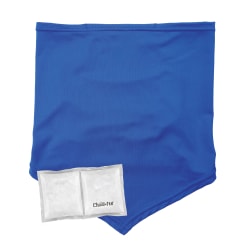 Ergodyne Chill-Its 6482 Cooling Neck Gaiter Bandana With Pocket/Ice Packs, S/M, Blue