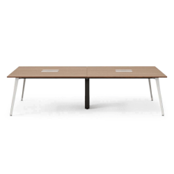 Branch Furniture Quad Computer Desk, 96" x 48", Walnut/White