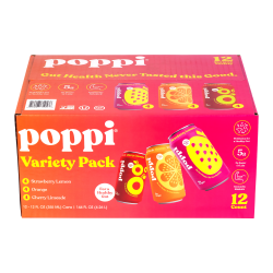 Poppi Prebiotic Soda Variety Pack, 12 Oz, Pack Of 12 Cans