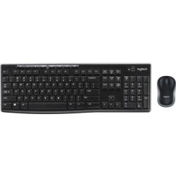 Logitech MK270 Wireless Keyboard and Mouse Combo - USB Plunger Wireless RF 2.40 GHz Keyboard - 103 Key - English (US) - Black - USB Wireless RF Mouse - Optical - 1000 dpi - Black - Symmetrical - AAA, AA - Compatible with PC