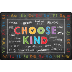 Carpets for Kids® Pixel Perfect Collection™ Choose Kind Activity Rug, 6' x 9', Black