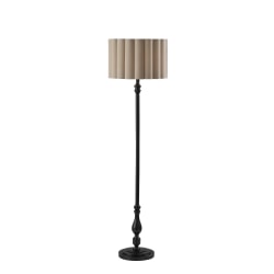 Adesso Claret Floor Lamp, Black with Off-White Fabric Shade