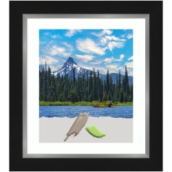 Amanti Art Eva Picture Frame, 25" x 29", Opening Size 20" x 24" (Matted To 16" x 20"), Black Silver