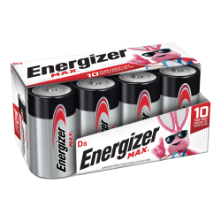 Energizer® Max® D Alkaline Batteries, Pack Of 8
