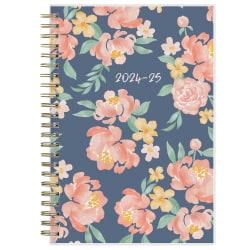2024-2025 Blue Sky Weekly/Monthly Planning Calendar, 5" x 8", July To June, Kayla Navy Frosted, 144965