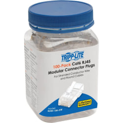 Tripp Lite Cat6 RJ45 Modular Plug for Round Stranded UTP Conductor 4-Pair, 100 Pack - Network connector - N230100STR