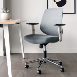 Branch Furniture Daily Ergonomic Nylon Mesh Mid-Back Task Chair, Slate