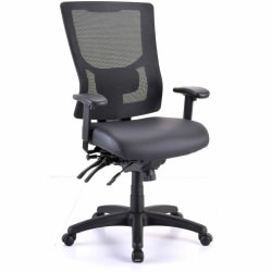 Lorell Conjure High-Back Office Chair - Vinyl, Foam, Polyurethane Seat Material - High Back - Black - Armrest - 1 Each