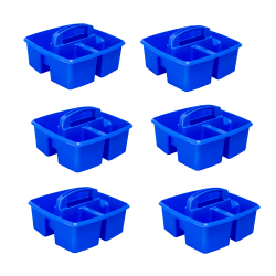 Storex Small Caddies, 5-1/4"H x 9-1/4"W x 9-1/4"D, Blue, Pack Of 6 Caddies