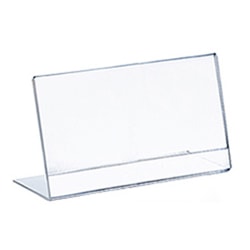 Azar Displays L-Shaped Acrylic Sign Holders, 3-1/2" x 5", Clear, Pack Of 10 Holders
