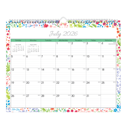 Wall Calendar BS Ditsy Dapple Light - 15x12 AY26-27 Monthly Safety Wirebound -