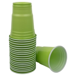 JAM PAPER Plastic Party Cups, 12 oz, Lime Green, 20 Glasses/Pack
