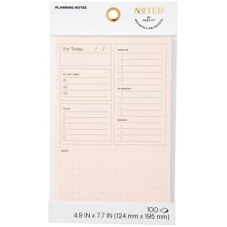 Noted by Post-it,Plan Your Day Notes, 100 Sheets/Pad, 1 Pad/Pack, 4.9 in. x 7.7 in., Pink
