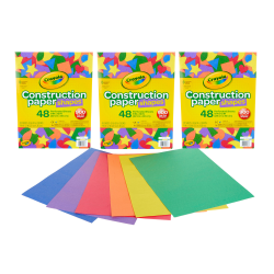 Crayola Construction Paper Shapes, Assorted Colors, 48 Perforated Sheets Per Pack, Set Of 3 Packs