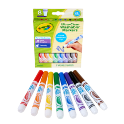 Crayola Washable Toddler Markers (8ct), Crush Resistant Markers, Toddler Art Supplies for Preschool, Gift for Toddlers, Ages 2+