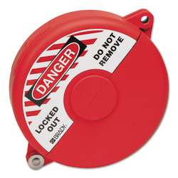 Brady Gate Valve Lockouts, 2 1/2 in  5 in Handle Size, Red