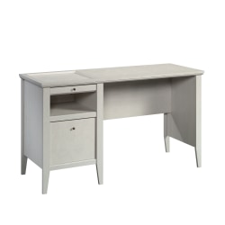 Sauder® Larkin Ledge 54"W Single-Pedestal Computer Desk With File Drawer, Glacier Oak