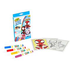 Crayola Color Wonder Spidey & His Amazing Friends Mini Box Set, 12 Coloring Pages & 4 Mess Free Markers, Toddler Coloring, Gift for Kids, 3+