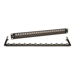 Tripp Lite 24-Port Shielded Cat6 Patch Panel Feed Through Rackmount RJ45 1URM TAA, N254024SH