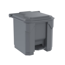 Gritt Commercial Rectangular Step-On Trash Can, 8 Gallon, Gray