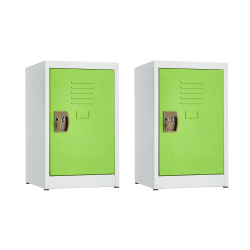 Alpine AdriOffice 1-Tier Steel Lockers, 24"H x 15"W x 15"D, Green, Set Of 2 Lockers