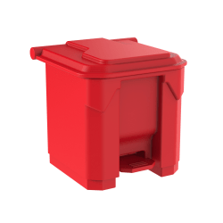 Gritt Commercial Rectangular Step-On Trash Can, 8 Gallon, Red