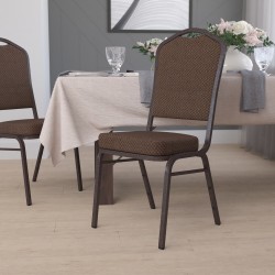 Flash Furniture HERCULES Series Crown Back Stacking Banquet Chair, Brown Patterned/Coppervein