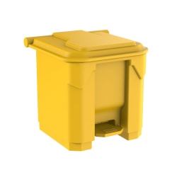 Gritt Commercial Rectangular Step-On Trash Can, 8 Gallon, Yellow
