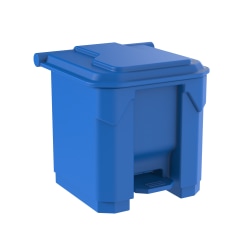 Gritt Commercial Rectangular Step-On Trash Can, 8 Gallon, Blue