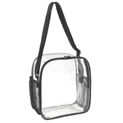 Trailmaker Lunch Bag With Side Mesh Pockets, 9-1/2"H x 8-1/2"W x 5"D, Clear/Black