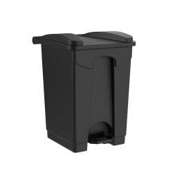 Gritt Commercial Rectangular Step-On Trash Can, 18 Gallon, Black