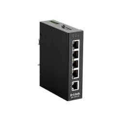 D-Link Industrial Gigabit Unmanaged Switch - 5 Ports - 2 Layer Supported - Twisted Pair - Desktop, DIN Rail Mountable, Wall Mountable - DIS100G5W