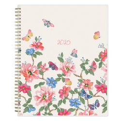 2025 Blue Sky Weekly/Monthly Planning Calendar, 8-1/2" x 11", Fly By Frosted, January To December