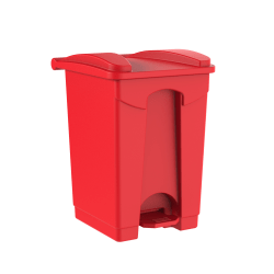 Gritt Commercial Rectangular Step-On Trash Can, 18 Gallon, Red