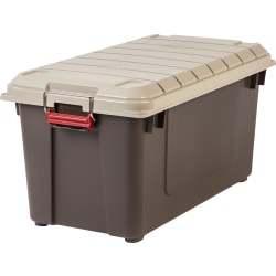 Iris Remington Heavy Duty Store-It-All Tote, 82 Qt, Brown/Tan, Pack Of 4 Totes