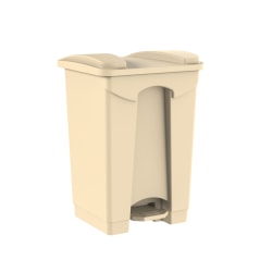 Gritt Commercial Rectangular Step-On Trash Can, 12 Gallon, Beige