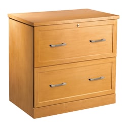 Realspace® Premium 19"D Lateral 2-Drawer File Cabinet, Light Cherry