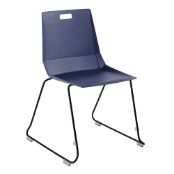National Public Seating LuvraFlex Polypropylene Stacking Chairs, Blue/Black, Pack Of 4 Chairs