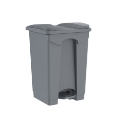 Gritt Commercial Rectangular Step-On Trash Can, 12 Gallon, Gray