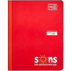 SONS System First Notebooks, 9-3/4" x 7-1/2", 1 Subject, Primary Rule, 200 Sheets, Red, Pack Of 30 Notebooks