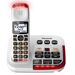 Panasonic® Amplified Cordless Phone With Answering Machine, White, KX-TGM420W
