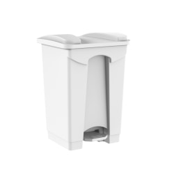 Gritt Commercial Rectangular Step-On Trash Can, 4 Gallon, White