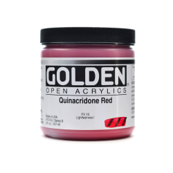 Golden OPEN Acrylic Paint, 8 Oz Jar, Quinacridone Red