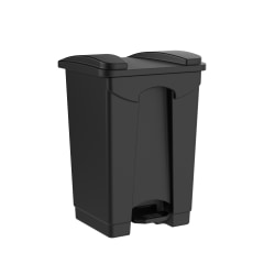 Gritt Commercial Rectangular Step-On Trash Can, 4 Gallon, Black