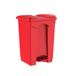 Gritt Commercial Rectangular Step-On Trash Can, 4 Gallon, Red