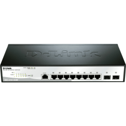 D-Link DGS-1210-10/ME Ethernet Switch - 8 Ports - Manageable - Gigabit Ethernet - 10/100/1000Base-T, 1000Base-X - 3 Layer Supported - Modular - 2 SFP Slots - Twisted Pair, Optical Fiber - 1U High - Rack-mountable