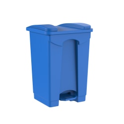 Gritt Commercial Rectangular Step-On Trash Can, 4 Gallon, Blue